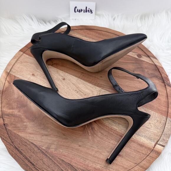 Gianni Bini Shoes Womens Size 9.5 Black Ankle Strap Stiletto Pumps Pointed Toe‎ - Picture 7 of 15